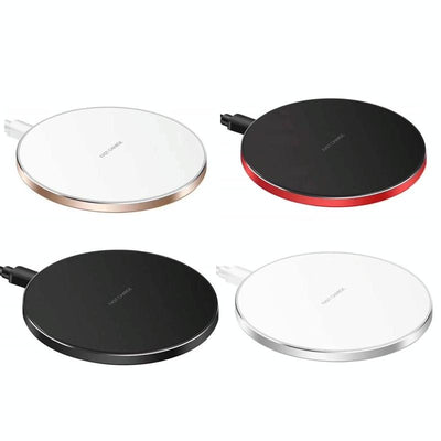 15W Round Wireless Charger Fast Charge - Red + Black Surface
