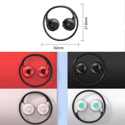 Bone Conduction Bluetooth Earphones with Stereo Vibration Speaker - Red
