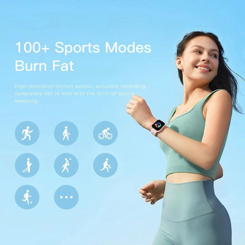 1.83 Inch Touch Screen Ai Voice Heart Rate / Blood Oxygen / Blood Pressure / Sleep Monitoring Bluetooth Smartwatch - Pink