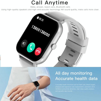 1.83 Inch Touch Screen Ai Voice Heart Rate / Blood Oxygen / Blood Pressure / Sleep Monitoring Bluetooth Smartwatch - Pink