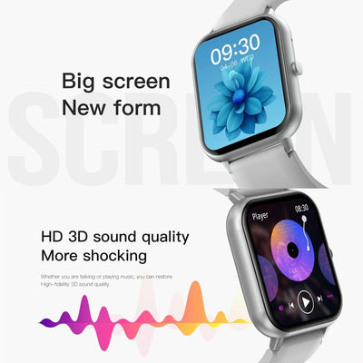 1.83 Inch Touch Screen Ai Voice Heart Rate / Blood Oxygen / Blood Pressure / Sleep Monitoring Bluetooth Smartwatch - Pink