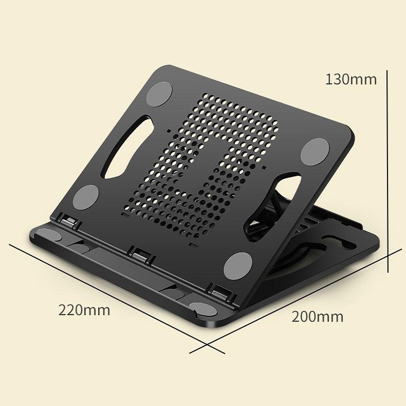Adjustable Laptop Cooling Stand - Foldable Design - Pink