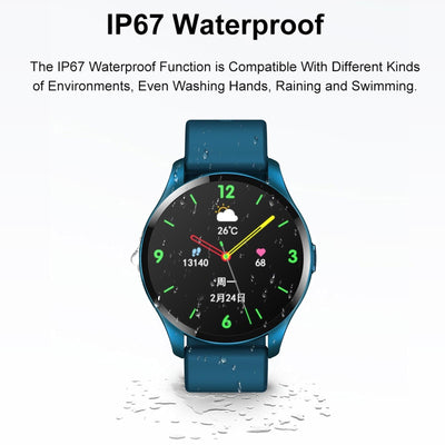 1.28 Inch Tft Colour Screen Ip67 Waterproof Smart Watch Support Body Temperature Monitoring / Sleep Monitoring / Heart Rate Monitoring - Black