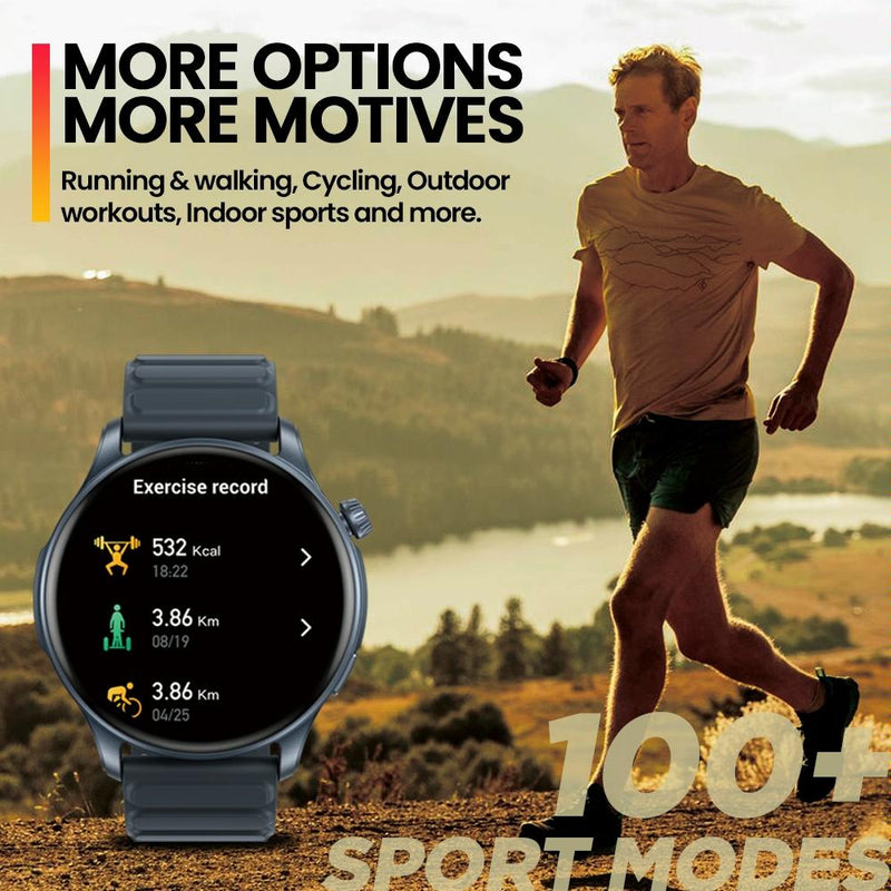 1.43 Inch Bt5.2 Fitness Smart Watch With Health Monitor - Blue