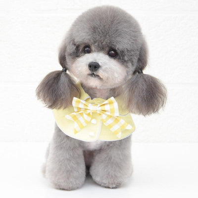 Pet Accessories Dog Small Shawl Bib Saliva Towel Triangle Scarf - Size S - Light Yellow