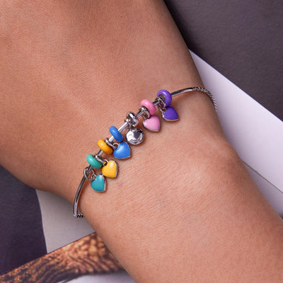 925 Sterling Silver Heart Pendant For Diy Bracelets & Necklaces - Green