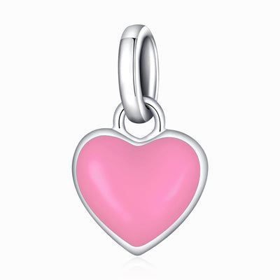 925 Sterling Silver Heart Pendant For Diy Bracelets & Necklaces - Green