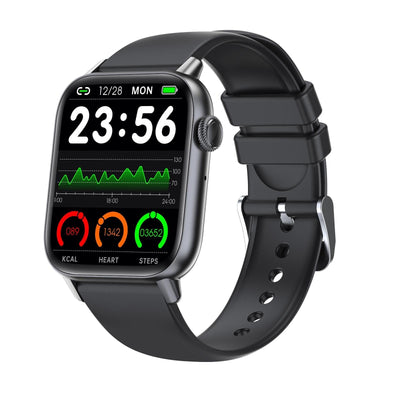 1.83 Inch Bt5.2 Smart Sport Watch Support Sleep / Heart Rate / Blood Oxygen / Temperature / Blood Pressure Health Monitor - Black + Black