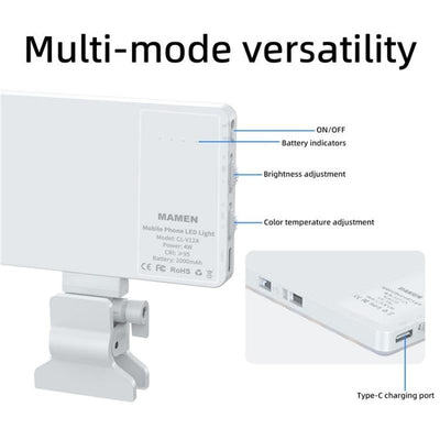 Portable Led Fill Light for Phone Laptop and Video Conferencing - Purple