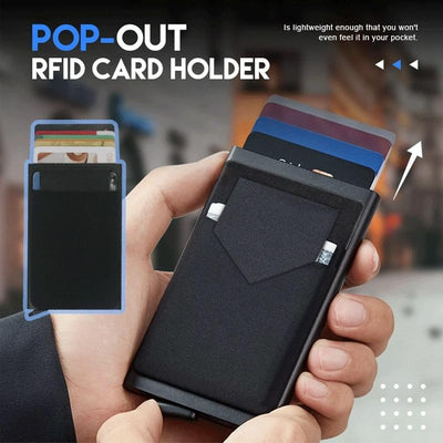 Compact Metal Card Holder with Rfid Protection - Silver