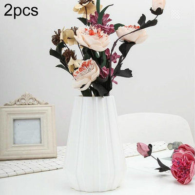 2-piece Plastic Vase for Creative Flower Arrangements - Blue