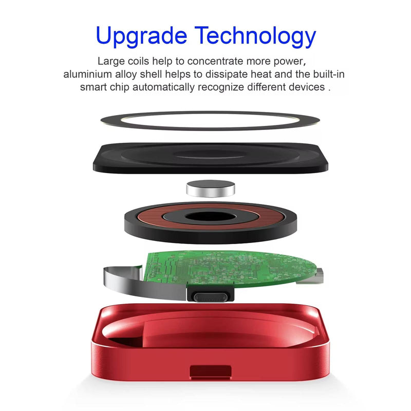 15W 3 In 1 Magnetic Wireless Charger For Smart Devices - Black