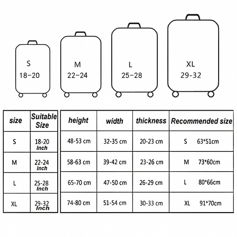 18-21 Inch Travel Suitcase Dust Covers - Elastic & Abrasion-Resistant - Gradient Ripple