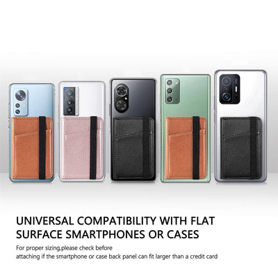Pu Leather Phone Card Holder With Bracket Multifunctional - Rose Gold