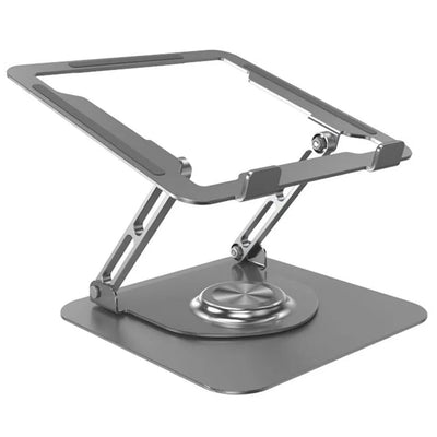 360 Degree Rotating Laptop Stand - Foldable Aluminum Bracket - Gray