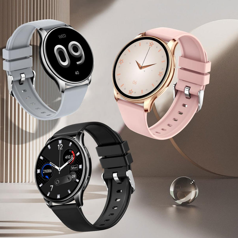 1.32 Inch Health Monitoring Smart Watch With Password Lock - Silver Gray