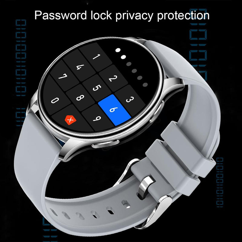 1.32 Inch Health Monitoring Smart Watch With Password Lock - Silver Gray