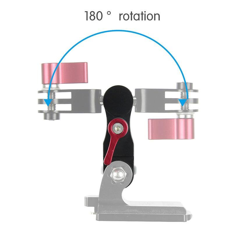 360 Degree Rotating Mount Adapter For Gopro Hero11 - Aluminium Alloy - Black