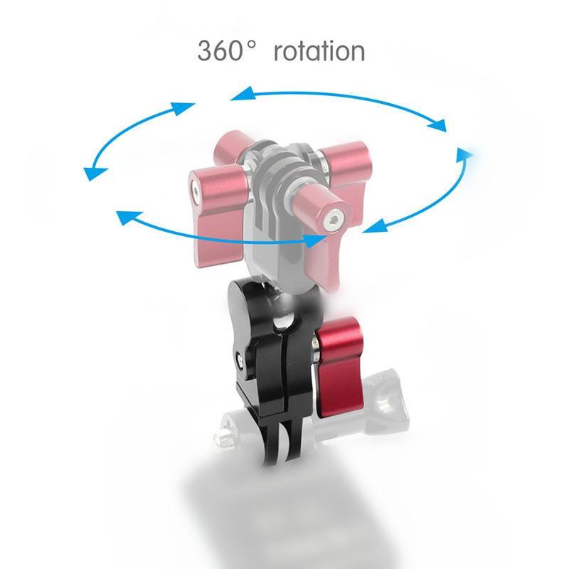360 Degree Rotating Mount Adapter For Gopro Hero11 - Aluminium Alloy - Black