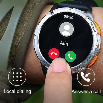 1.43 Inch Amoled Round Screen Steel Strap Smart Watch - Black