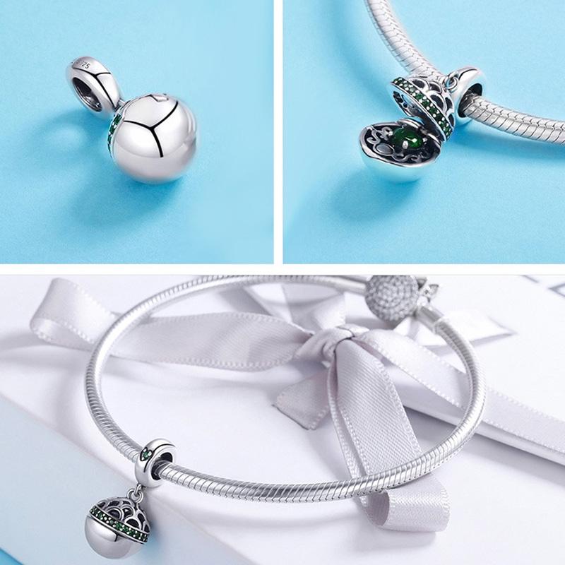 925 Sterling Silver Zircon Pendant With Parts - Scc689-G