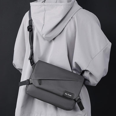 Large Capacity Waterproof Messenger Bag For Men - Grey