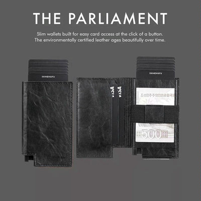 Pop-up Rfid Bifold Wallet with Card Holder - Carbon Fiber Black