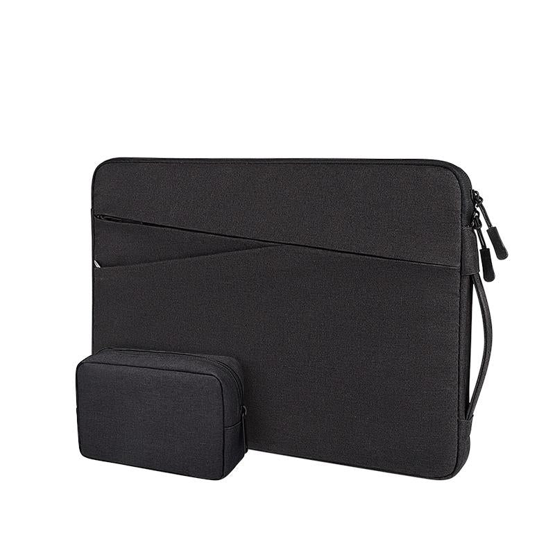 13.3 Inch Polyester Laptop Liner Bag with Small Bag - Ideal for Notebooks - Black