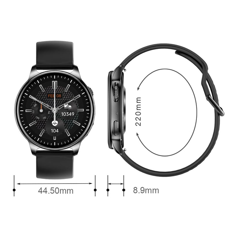 1.32 Inch Bluetooth Calling Smart Watch With Rotary Button - Silver Gray