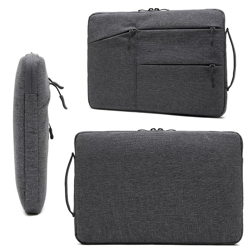 11.6 Inch Business Laptop Liner Bag - Polyester Zipper Closure - Light Grey