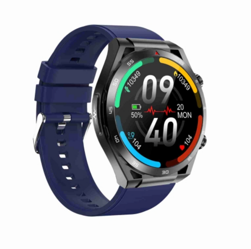 1.39 Inch Ip67 Waterproof Silicone Band Smart Watch Support Ecg / Non-Invasive Blood Glucose Measurement - Blue
