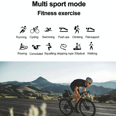 1.43 Inch Bt5.3 Ip68 Sport Smart Watch Support Bluetooth Call / Message Notification / Heart Rate / Blood Pressure Health Monitor - Blue