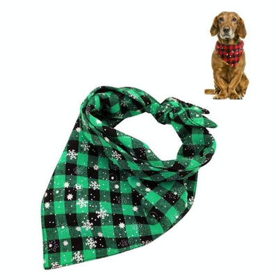 Pet Triangle Towel Christmas Snowflake Dog Saliva Towel - Size S - Orange