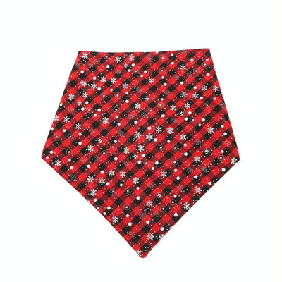 Pet Triangle Towel Christmas Snowflake Dog Saliva Towel - Size S - Orange