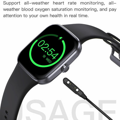 Ip67 Waterproof Smart Bracelet Bluetooth Call Fitness Tracker - Black