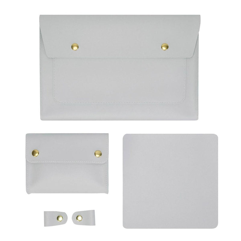 3-in-1 Waterproof Leather Laptop Liner Bag - 13 Inches - Honeydet Oranges