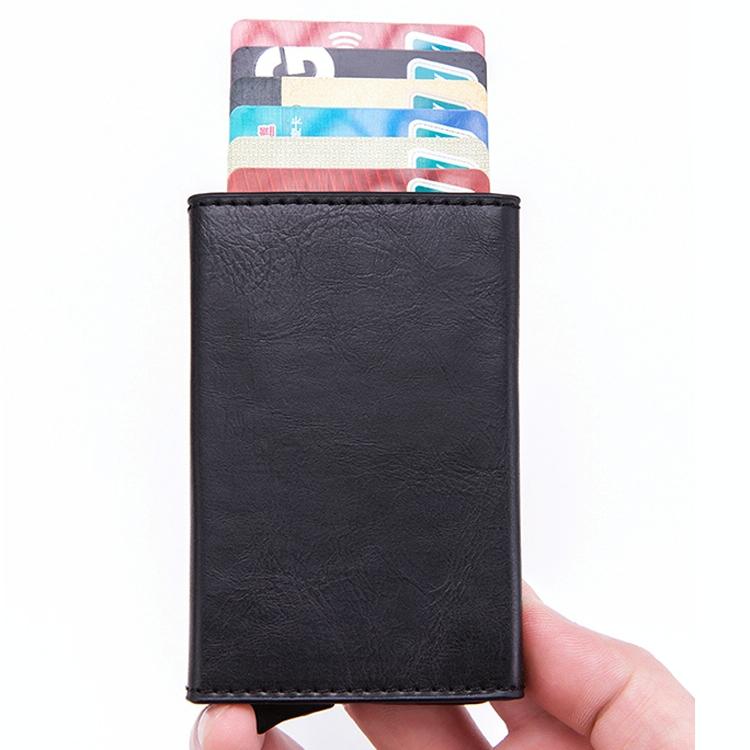 Aluminum Rfid Card Holder with Automatic Pop-up Function - Blue
