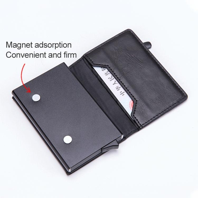 Aluminum Rfid Card Holder with Automatic Pop-up Function - Blue
