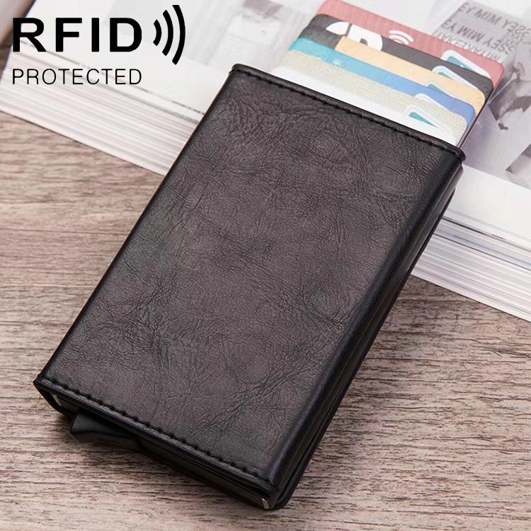 Aluminum Rfid Card Holder with Automatic Pop-up Function - Blue