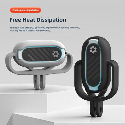 Shock-Absorbing Silicone Cover For Insta360 Go 3S Camera - Black - Horizontal Black