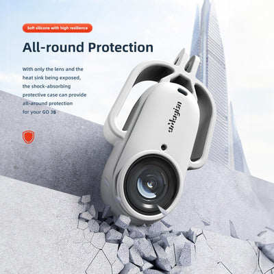 Shock-Absorbing Silicone Cover For Insta360 Go 3S Camera - Black - Horizontal Black