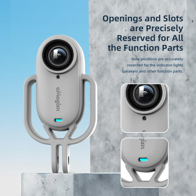 Shock-Absorbing Silicone Cover For Insta360 Go 3S Camera - Black - Horizontal Black