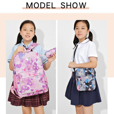 3 Piece Sweet Casual Backpack Set For Students - Green