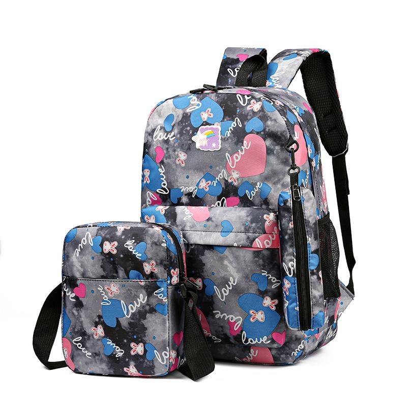 3 Piece Sweet Casual Backpack Set For Students - Green