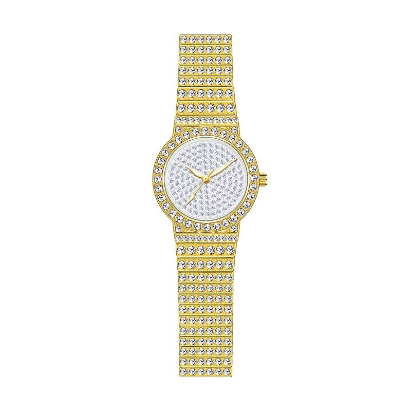 Starry Diamond Chain Women Wrist Watch - Silver Diamonds Surface