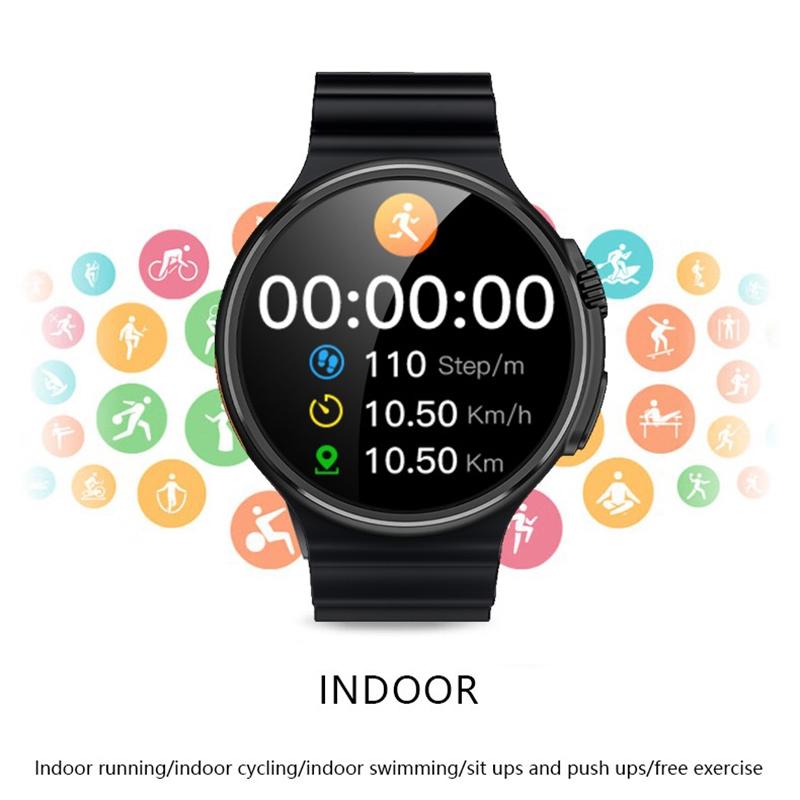 1.6 Inch Tft Round Screen Smart Watch Supports Voice Calls / Blood Oxygen Monitoring - Grey