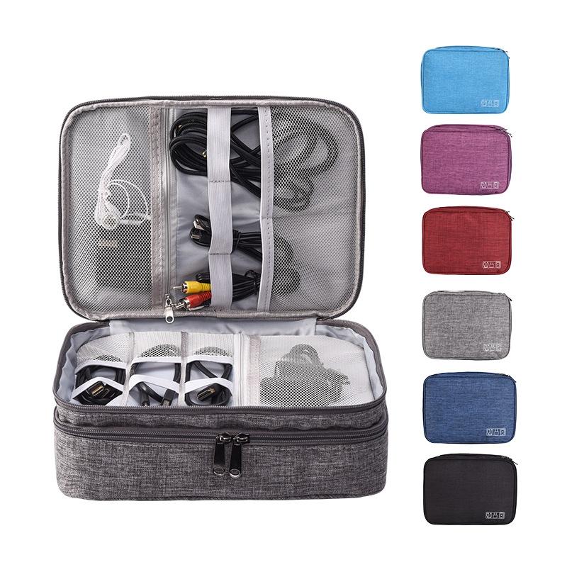5-Inch Digital Earphone Storage Bag - Multifunctional - Wine Red