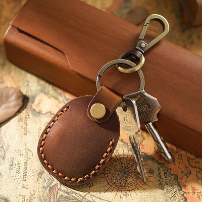 Vintage Leather Proximity Card Holder Access Control - Coffe