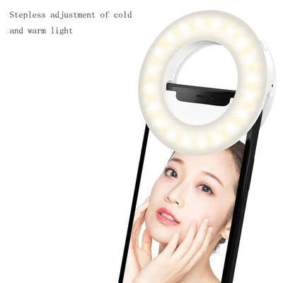 Selfie Ring Light for Mobile Phones - Beauty Enhancer - Black