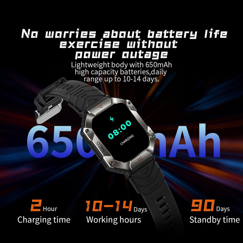 2.0 Inch Bt5.1 Ip67 Sport Smart Watch Support Bluetooth Call / Sleep / Blood Oxygen / Heart Rate / Blood Pressure Health Monitor - Black + Orange
